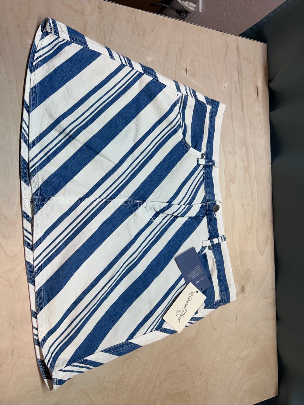 Universal Thread Blue and White Striped Kids Skirt